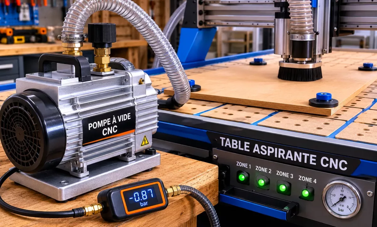 Pompe à vide CNC table aspirante
