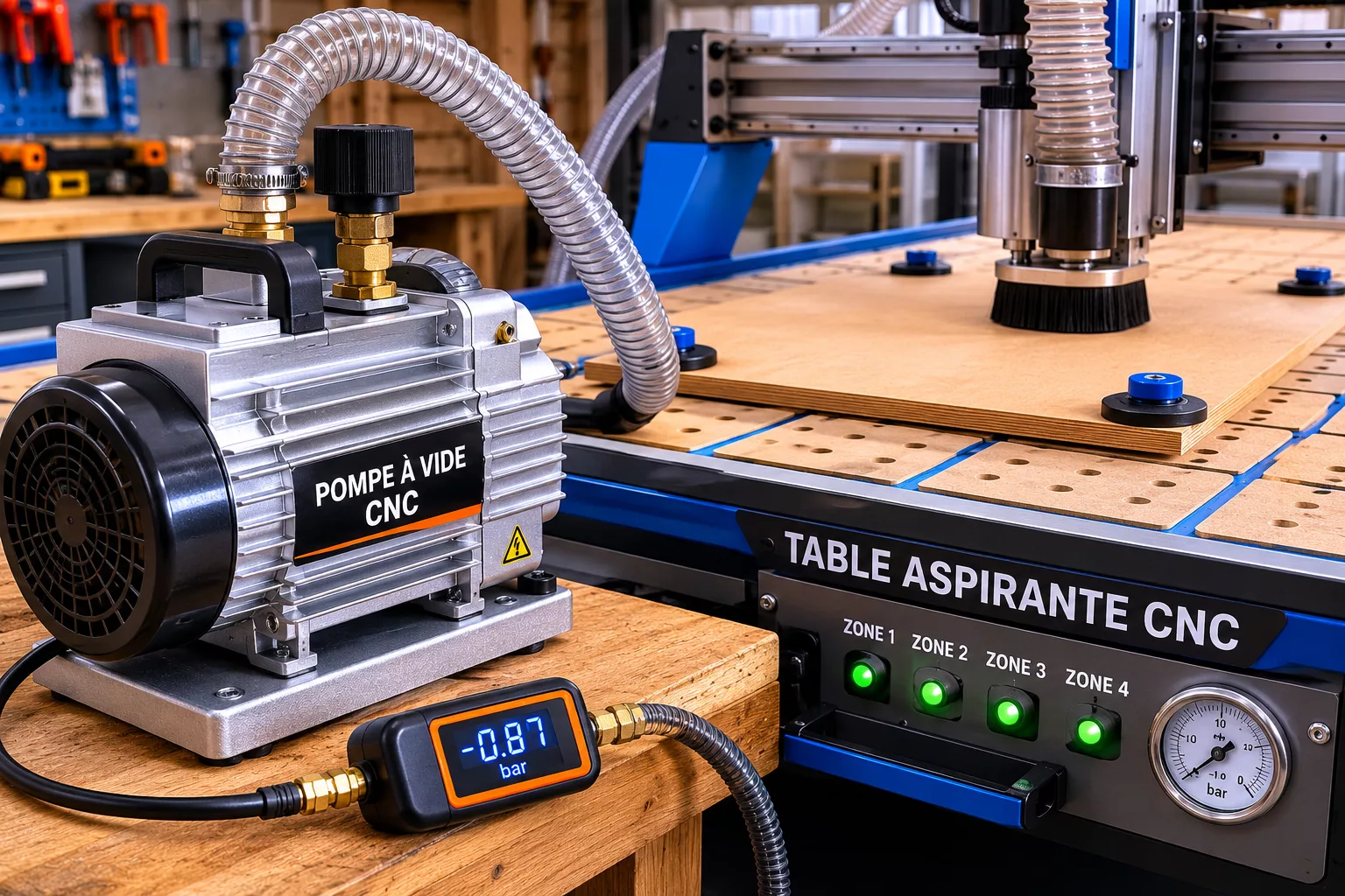 Pompe à vide CNC table aspirante